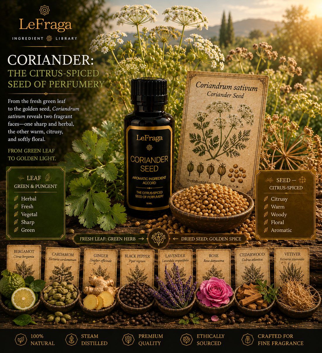 Coriander: The Citrus-Spiced Seed of Perfumery